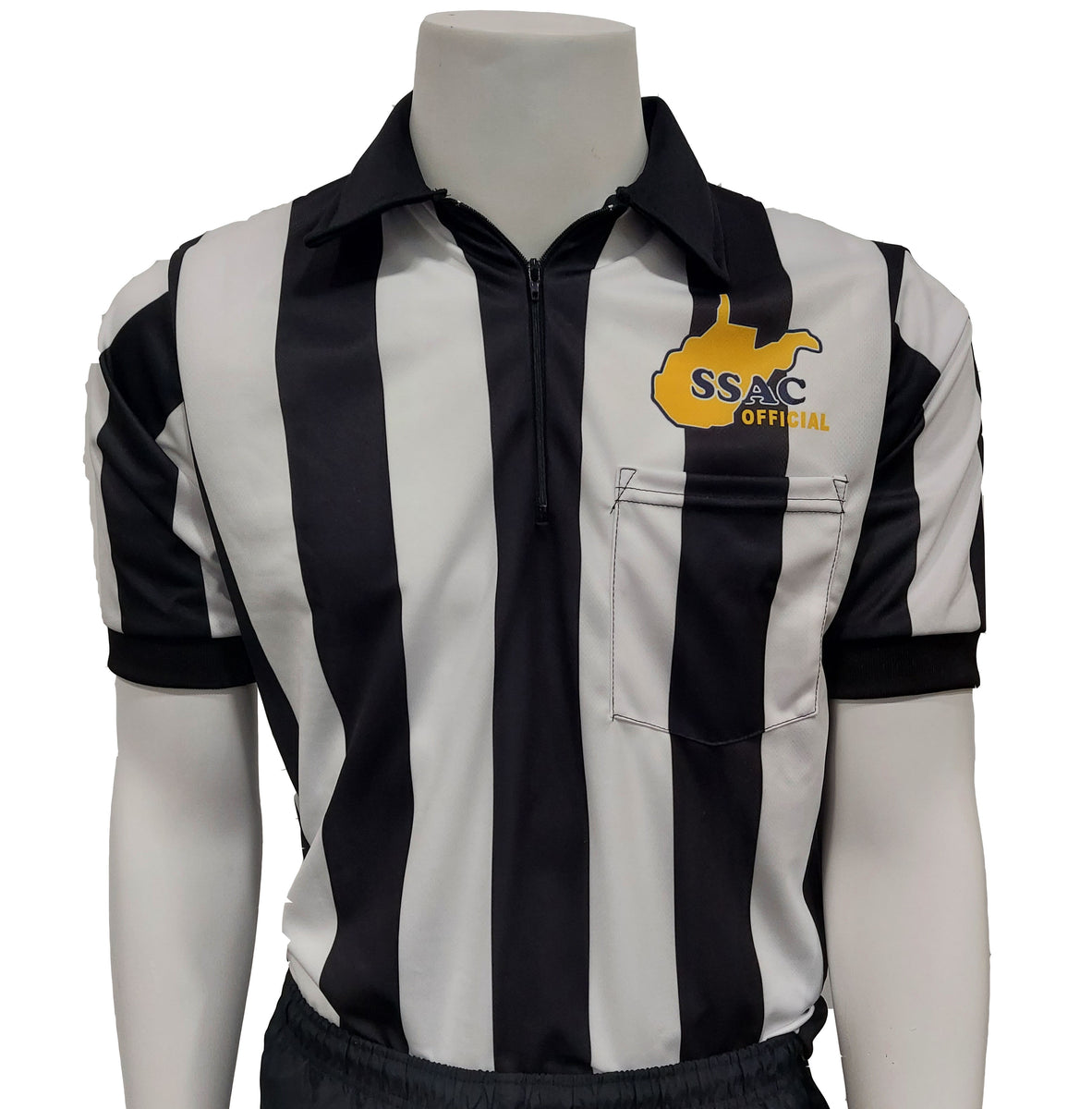 Smitty Made in USA Mens 2 1/4 Black and White Striped Football Referee  Shirt-Long Sleeve