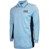 USA Softball Powder Blue and Navy Long Sleeve Shirt