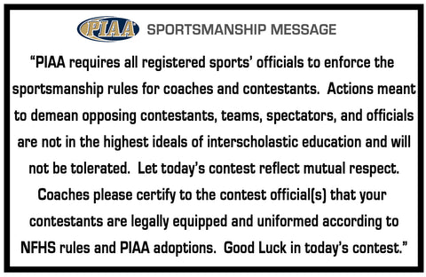 PIAA Sportsmanship Message